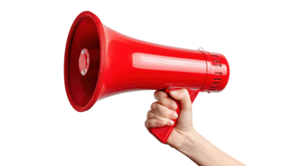 Hand holding a red megaphone (3)