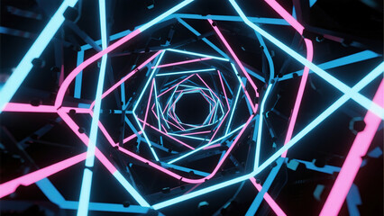 Neon geometric tunnel