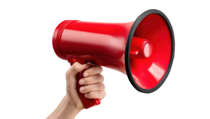 Hand holding a red megaphone (12)
