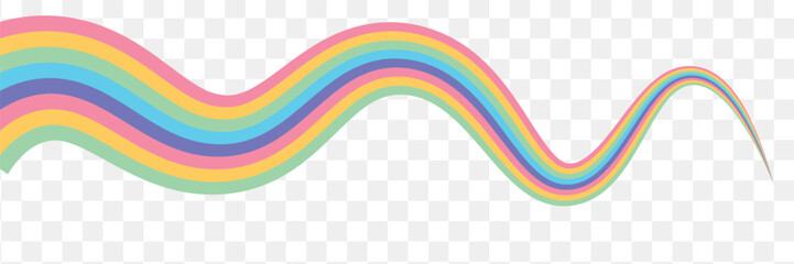 Vintage retro style vector lines, rainbow wavy stripes