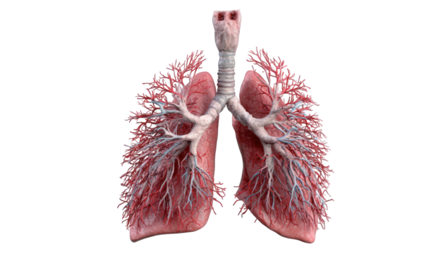Detailed anatomical illustration of human lungs (1)