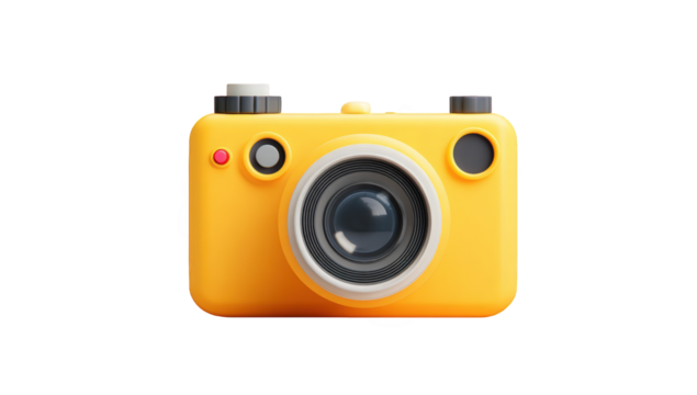 3D rendered yellow camera