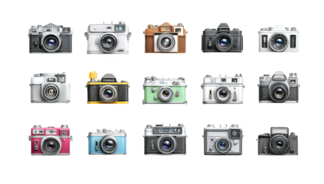 Variety of vintage-style cameras