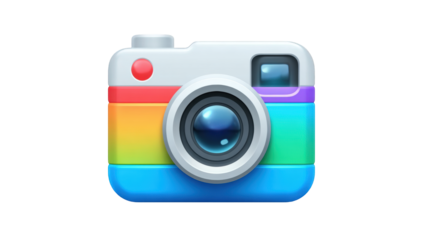 Colorful digital camera icon
