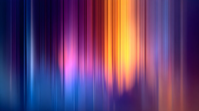 Dynamic abstract backdrop with vibrant vertical light streaks in electric blues, purples, and oranges, perfect for modern design and energetic themes.