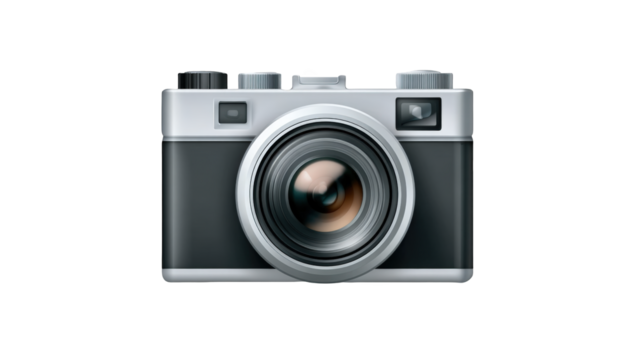 Vintage camera graphic.  A retro camera icon