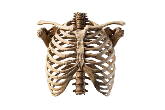 Detailed skeletal ribcage