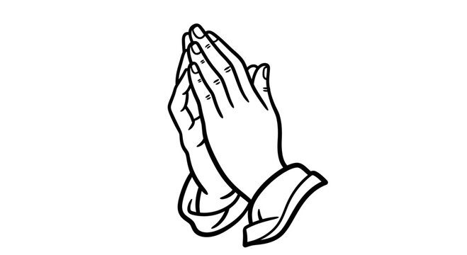 Illustration of Praying Hands, Representing Spirituality and Religious Devotion