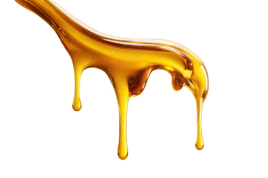 Golden liquid drips and streams