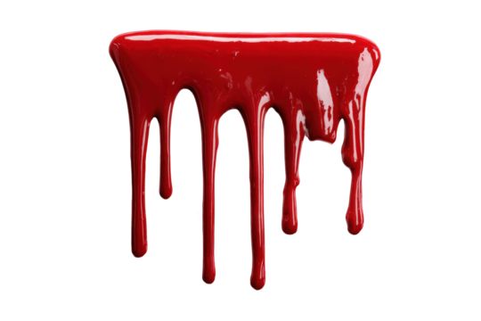 Red dripping paint on black background