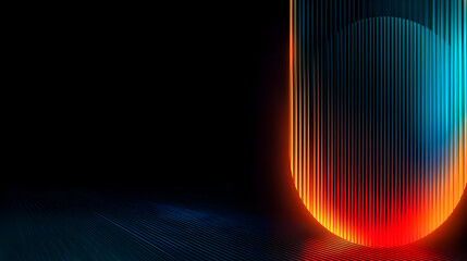 Abstract glowing neon light tunnel with vibrant energy and futuristic digital ambiance, perfect for technology and innovation themes