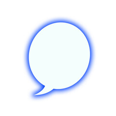 Blue bordered white speech bubble for communication, message, dialogue, chat icon. conversation symbol representing online interaction.