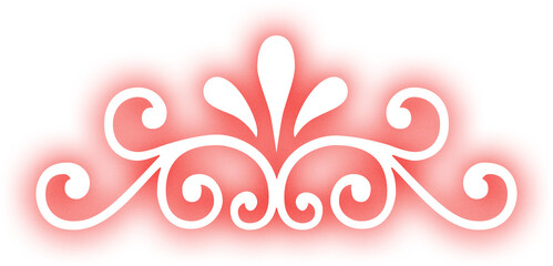 Red ornamental flourish design with elegant black scrollwork pattern, classic artistic element perfect for cards, invitations, borders, and vintage