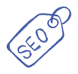 Seo Tag Icon Crayon Chalk Wax Drawing Vector