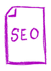 Seo Paper Icon Crayon Chalk Wax Drawing Vector