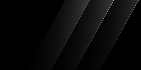 Black premium abstract background with luxury dark lines and darkness geometric shapes. Modern exclusive background for poster, banner, wallpaper and futuristic design concepts. Vector EPS