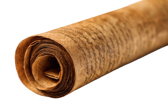 Aged scroll tightly rolled