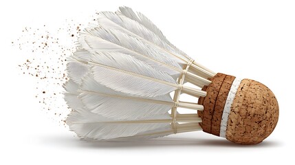 badminton shuttlecock isolated on white background