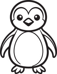 Simple Penguin Outline Vector