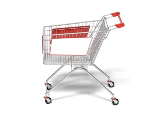 Shopping Cart 3D Render Isolated White for Mockup 4