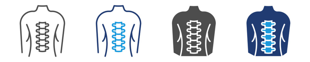 spinal cord icon set multiple style