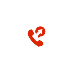 Business phone call icon flat vector design.