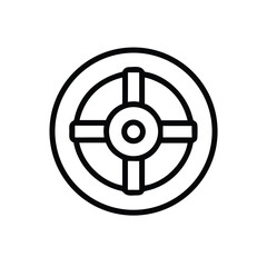 Obraz premium Minimalist line art vector icon of a valve wheel for industrial and mechanical designs