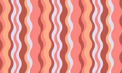 Abstract wavy stripes pattern in warm pastel tones.  Perfect for backgrounds, website design, textile prints, and branding.  Evokes a retro, playful, and optimistic mood.