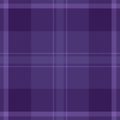 Wallpaper pattern plaid vector, wool textile check seamless. Damask texture fabric tartan background in violet and indigo colors.