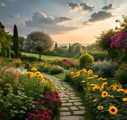 Obraz premium garden with flowers