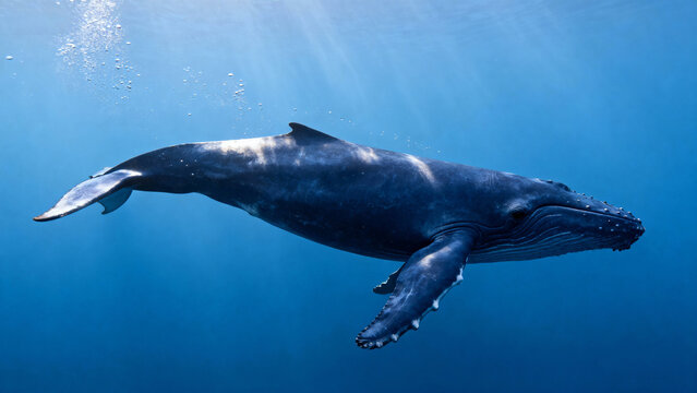Humpback whale swimming underwater