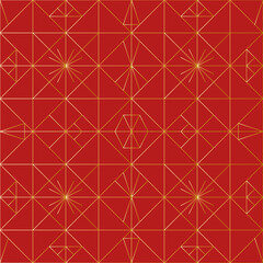 Luxury geometric seamless pattern vector illustrator red background vintage design in Christmas celebration background.