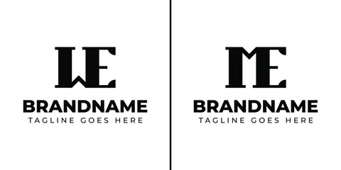 Letters ME and WE Monogram Logo Set, suitable for any business with ME EM WE EW initials