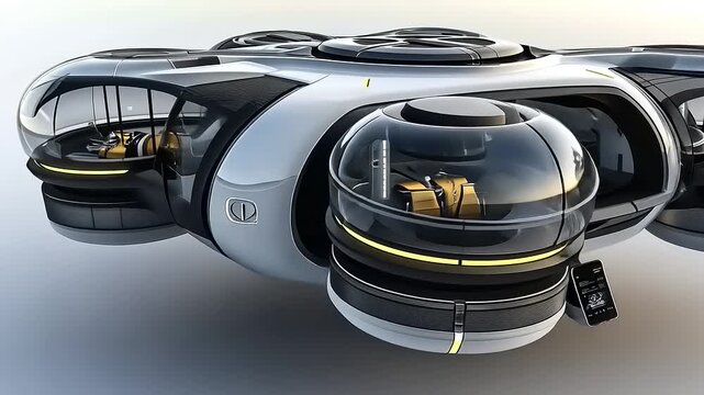 Visionary airship transportation design showcasing the future of urban mobility for seamless commuting experiences