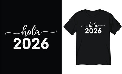 Hola 2026 modern greeting typography design