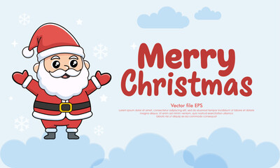 Hand drawn merry christmas banner template