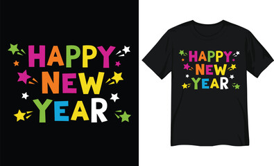 Colourful “Happy New Year” Celebration Illustration