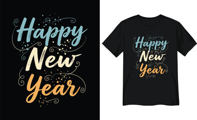 Elegant Happy New Year Handwritten Typography Design