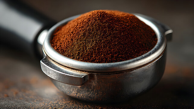 Ground coffee powder filling espresso machine portafilter