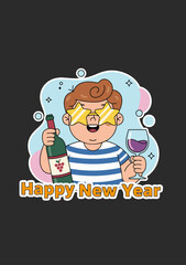 Happy New Year clip art.