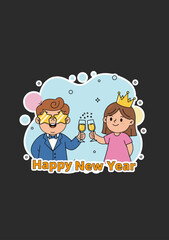 Happy New Year clip art.