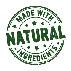 Green stamp indicating product made with natural ingredients