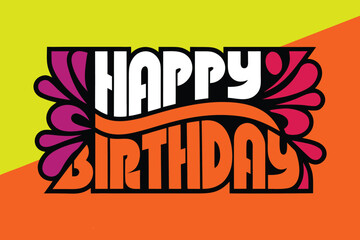 Happy birthday banner. Lettering confetti on white