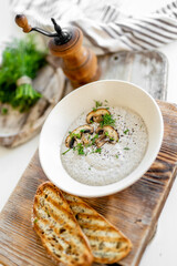 Making Creamy Mushroom Soup