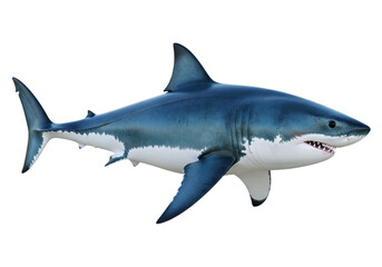 Naklejka premium Great white shark swimming isolated on transparent background