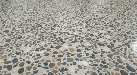 Polished concrete floor with exposed aggregate seamless texture for modern interior design industrial style background