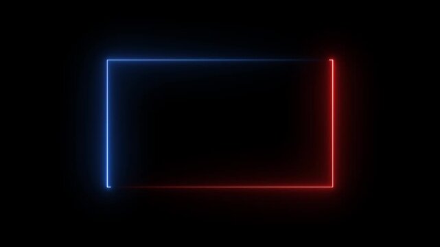 Glowing Neon rectangle Icon Animation .Animated Neon squere box Logo.Futuristic light Geometric Shape with Smooth Glow Effect and Modern Tech Vibes
