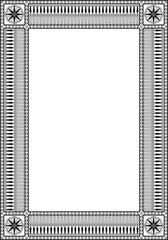 Classic greek black monochrome square ornament. Vector pattern, ancient hellenic rectangle. European border.