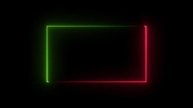 Glowing Neon rectangle Icon Animation .Animated Neon squere box Logo.Futuristic light Geometric Shape with Smooth Glow Effect and Modern Tech Vibes
