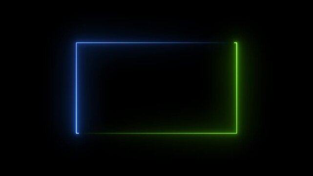 Glowing Neon rectangle Icon Animation .Animated Neon squere box Logo.Futuristic light Geometric Shape with Smooth Glow Effect and Modern Tech Vibes
